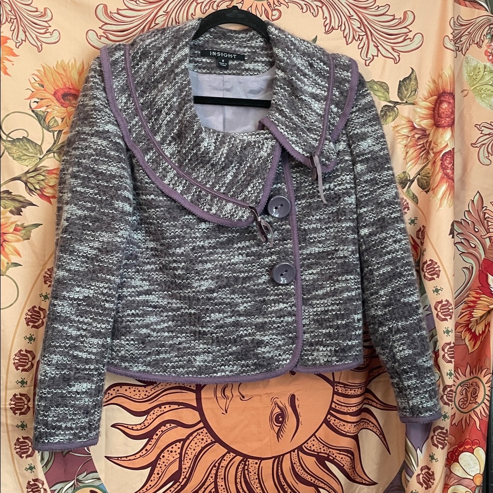 Lavender Buttoned Waist Jacket - Picture 15 of 15